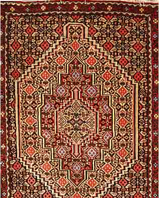 SENNEH,PERSIEN CA 98 X 70 CM. FLOR WOLLE.