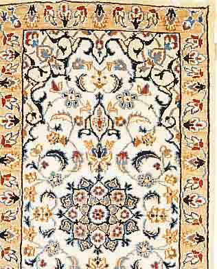 NAIN,PERSIEN CA 110 X 60 CM. FLOR WOLLE MIT SEIDE.