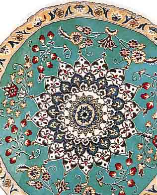 NAIN,PERSIEN DURCHMESSER CA.127 CM. FLOR WOLLE MIT SEIDE.