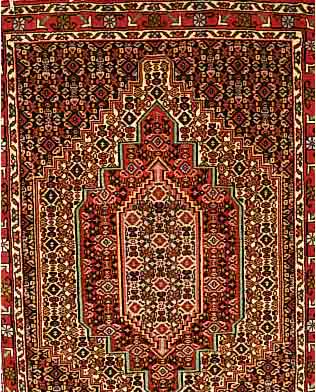 SENNEH,PERSIEN CA 110 X 78 CM. FLOR WOLLE.