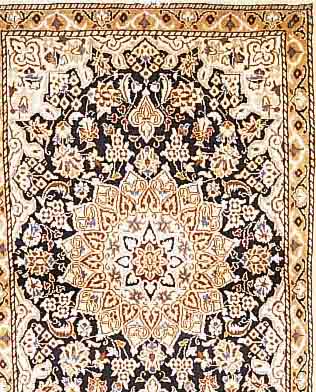 NAIN,PERSIEN CA 135 X 90 CM. FLOR WOLLE MIT SEIDE.