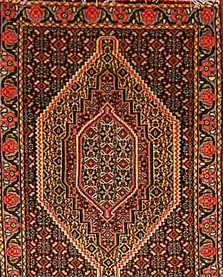 SENNEH,PERSIEN CA 100 X 72 CM. FLOR WOLLE.