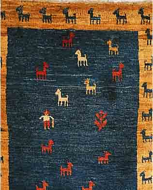 GABBEH,PERSIEN CA 117 X 89 CM. WOLLE AUF WOLLE.
