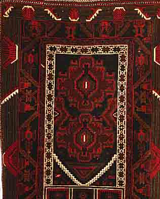 BELUTSCH,PERSIEN CA 130 X 88 CM. WOLLE AUF WOLLE.CA 30 JAHRE.