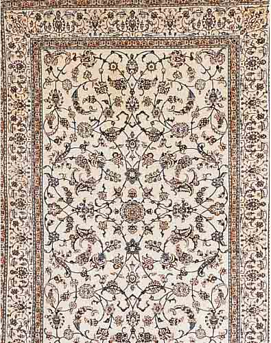 NAIN FEIN,PERSIEN CA 210 X 147 CM. KORKWOLLE MIT SEIDE.CA 1000.000 KN/QM