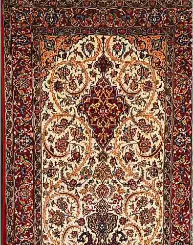 ESFAHAN FEIN,PERSIEN CA 169 X 114 CM. KORKWOLLE M.U.AUF SEIDE.CA 900.000 KN/QM.