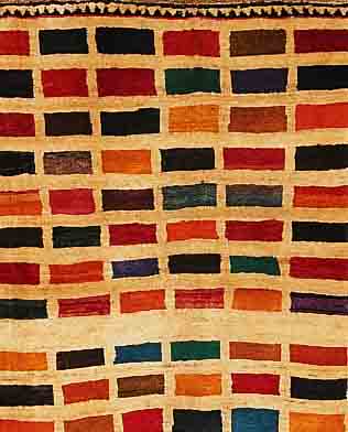 GABBEH,PERSIEN CA 140 X 122 CM. WOLLE AUF WOLLE.