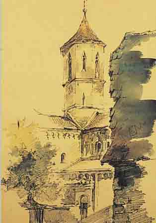 KUVEN, ROBERT, 1901-1983 STRAßBURG, 9 AQUARELLIERTE ZEICHNUNGEN MIT ANSICHTEN AUS DEM ELSAß, UNTERSCH. GRößEN, ALLE GERAHMT