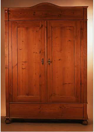 SCHRANK, DEUTSCH, UM 1900, WEICHHOLZ, TEILREST., L. ALTERSSPUREN, 215 X 148 X 49 CM