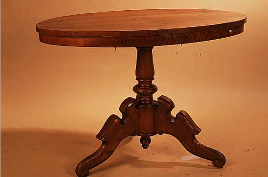 TISCH, DEUTSCH, UM 1870, ESCHE MASSIV UND FURNIERT, L. ALTERSSPUREN 72 X 106 X 74 CM, PLATTE LOSE