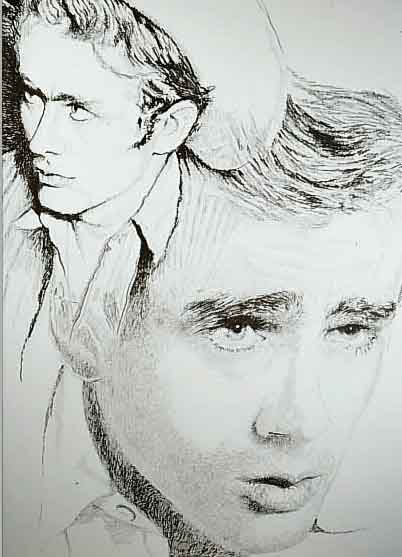 KUHL, HANS-JüRGEN, GEB. 1941 DATTELFELD/SIEG, LEBT IN KöLN, JAMES DEAN, SIEBDRUCK, UN- SIGNIERT, CA. 80 X 80 CM, RäNDER LEICHT GE- BRäUNT