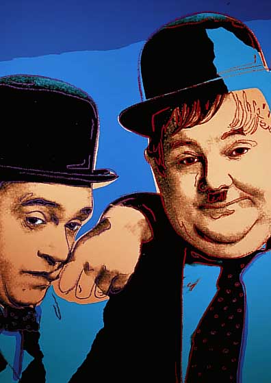 KUHL, HANS-JüRGEN, GEB. 1941 DATTELFELD/SIEG, LEBT IN KöLN, LAUREL UND HARDY, FARBSIEB- DRUCK, HANDSIGN. UND NUM. 118/150, CA. 84 X 84 CM