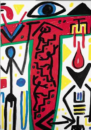 PENCK, A.R., KONVOLUT AUS ZWEI MULTIPLES UND EINEM FARBOFFSET, ALLE HANDSIGNIERT, CA. 10 X 15 CM, U.GL., R. BZW. 65 X 49 CM, PP DAS ...