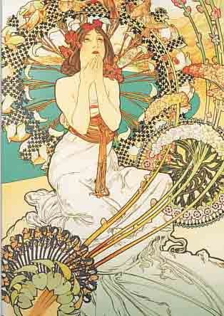 MUCHA, ALPHONSE, FARBLITHOGRAPHIE, AUS DER EDITION GALERIE DU CENTRE, MOURLOT PARIS 1986, BEZ.: E.A., VON JIRI MUCHA HAND- SIGNIERT, ...