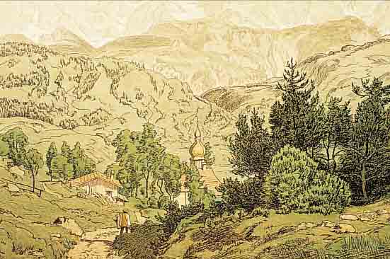 THOMA, HANS, GEBIRGSLANDSCHAFT, ALLGRAPHIE, IM DRUCK MONOGR. UND DAT. 1906 (MEISTERBLATT),CA. 42 X 54 CM, U.GL., R.
