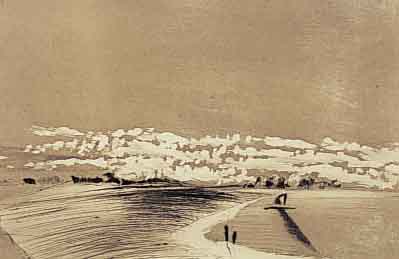 WERKMEISTER, WOLFGANG , ZWEI KALTNADELRADIERUNGEN, NORDDEUTSCHE LAND- SCHAFT III UND ZWISCHEN DEN SCHäREN, BEIDE HANDSIGN., ...