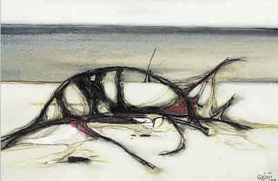 EGLAU, OTTO, ANSICHT AUF SYLZ, GOUACHE AUF BüTTEN, HANDSIGN. UND DAT. 79, RüCKSEITIG BEZ.UND EBENFALSS SIGN., CA. 42 X 56 CM