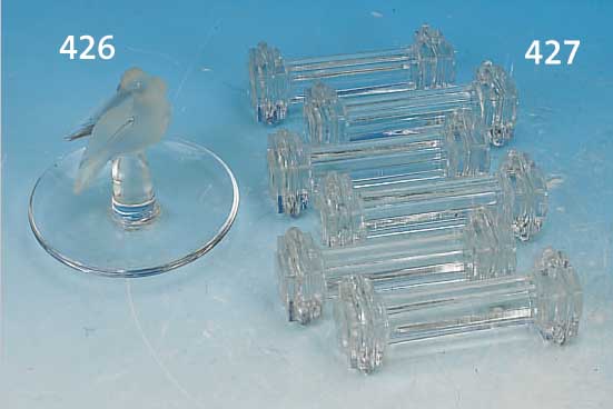 GLASOBJEKT, LALIQUE, 20. JH., SIGN., FARBL. U. MATTIERTES GLAS, DARST. EINER TAUBE,H. 7 CM