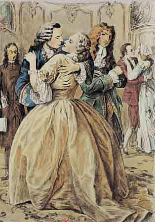 BECAT, PAUL EMILE, VIER LITHOGRAPHIEN MIT POCHOIR, AUS MARIVAUX, EDITION ARC EN CIEL PARIS 1956, LEICHT GEBRäUNT, JE CA. 15.5 X 11.5 CM, PP