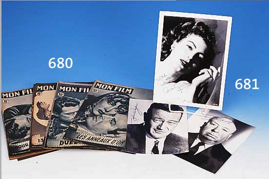 7 PORTRäT-FOTOS MIT ORIGINAL-AUTOGRAMMEN, : AVA GARDENER MIT WIDMUNG: WITH ALL GOOD WISHES, CA. 25,5 X 18,5 CM; JOHN WAYNE, CA. 24 X 17,5 ...