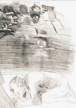 HRDLICKA, ALFRED, MATROSEN, RADIERUNG AUF BüTTEN, AUS: PABLO NERUDA: ESTRAVAGARIO, VON 1971, HANDSIGNIERT UND DAT., NUM. 144/190, CA. 25 X ...