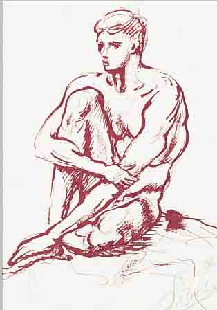 BREKER, ARNO, SITZENDER MäNNLICHER AKT, LITHOGRAPHIE, HANDSIGNIERT, CA. 18 X 13 CM, PP