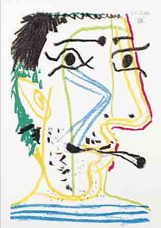 PICASSO, PABLO, FARBLITHOGRAPHIE: LE GOUT DEBONHEUR, HANDPRESSENDRUCK AUF BüTTEN UNTER AUFSICHT VON PABLO PICASSO, ED. DIETZZ-SCHüNE-MANN ...