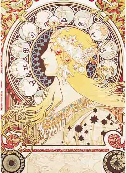 MUCHA, ALPHONSE, FARBLITHOGRAPHIE, EDITION GALERIE DU CENTRE, MOURLOT PARIS 1986, VON JIRI MUCHA HANDSIGNIERT, NUM. 217/350, CA. 51.5 X 38.5 ...