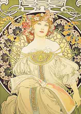 MUCHA, ALPHONSE, FARBLITHOGRAPHIE, EDITION GALERIE DU CENTRE, MOURLOT PARIS 1986, VON JIRI MUCHA HANDSIGNIERT, NUM. 217/350, CA. 51.5 X 38.5 ...