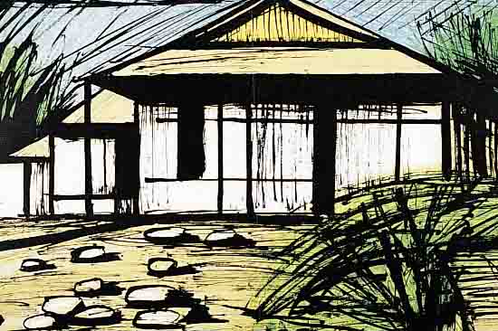 BUFFET, BERNARD, KATSURA RIKYU IN KYOTO, FARBLITHOGRAPHIE AUS: EINE REISE NACH JAPAN, AUFL. 180 EXEMPL. UND 20 KüNSTLEREXEM.,MOURLOT ...