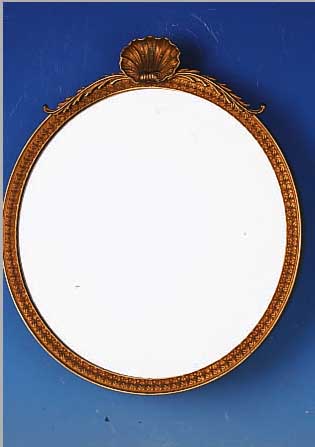 SPIEGEL, FRANKREICH, ANFANG 20. JH., , MESSING, L. 50 CM, MUSCHELDEKOR