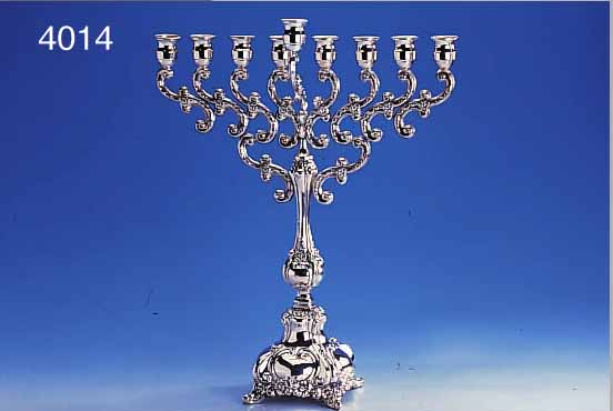 CHANUKALEUCHTER, 925ER SILBER, BAROCKSTIL, 9 BRENNSTELLEN ( VORDERE ABNEHMBAR), Z.T. HANDGEARBEITET, H CA. 41.5 CM