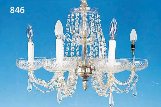 DECKENLEUCHTER, DEUTSCH, 50ER JAHRE, GLASUMMANTELTE MONTUREN, FACETTIERTER GLAS- BEHANG, 6 BRENNSTELLEN, ELEKTR. NICHT GEPRüFT,LEICHT ...