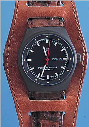 ORFINA DAMENARMBANDUHR PORSCHE DESIGN, REF.-NR. 7050F, SCHWEIZ UM 1995, EDELST. GRüN MATT., BODEN U. KRONE GESCHR., SCHUTZHüLLE, 25 ST., ...