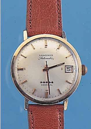 LONGINES HERRENARMBANDUHR ADMIRAL/AUTOMATIK, REF.-NR. 7237003, SCHWEIZ/USA UM 1970, GG- FILLED, EINSCHALENAUSF., GET. A-WELLE, VERS. BLATT, FL., ...
