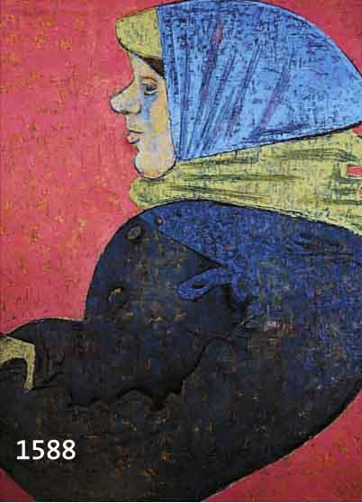 IKONE, 18. JH., SÜDLICHES ZENTRALRUSSLAND, GOTTESMUTTER DES ZEICHENS, MIT EXPERTISE, 32 X 25 CM