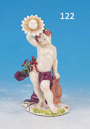 PORZELLANFIGUR, NYMPHENBURG, UM 1880, ENTWURF BUSTELLI, BUNT BEMALT, H. CA. 13 CM