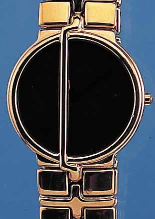 RAYMOND WEIL HERRENARMBANDUHR TRAVIATA, REF.-NR. 3725, SCHWEIZ UM 1992, METALL HART- VERG. INCL. METALLB., ASYM. DESIGNERFORM, 2-GET. ...