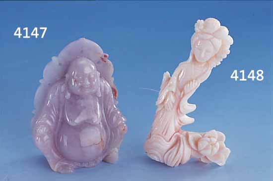 DICKBAUCHBUDDHA AUS LAVENDELJADE, CA. 280 G, H CA. 8.5 CM