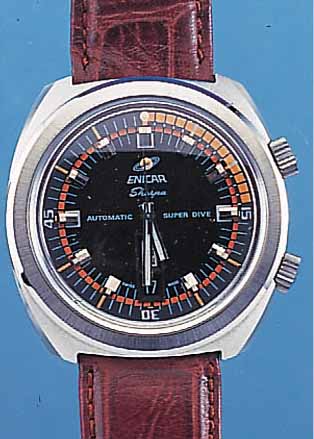 ENICAR HERRENARMBANDUHR SHERPA AUTOMATIK, REF.-NR. 167-08-02, SCHWEIZ UM 1967, EDELST. MASSIV, TAUCHEREIGENSCH., BEI FERTIGST. WAS- SERD., ...
