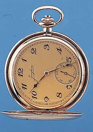 JUNGHANS HERRENTASCHENUHR SAVONETTE, REF.- NR. 872892, DEUTSCHLAND UM 1938, GG-DOUBLE, BEIDE SCHALEN STREIFENDEKOR, VERG. BLATT, KL. SEK. ...