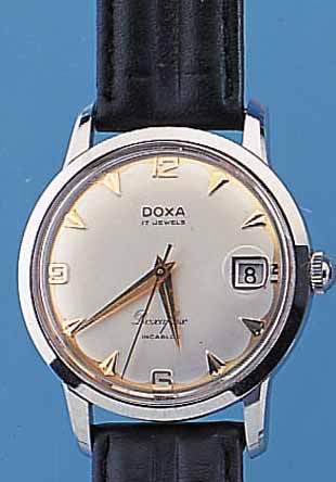 KONVOLUT: 2 DOXA HERRENARMBANDUHREN, BEIDE UM 1952, BEIDE HANDAUFZUG, INCABL. STOßGES., BASISKAL. ETA 1147, 1X 16 ST., GEH. VERCHR., ...