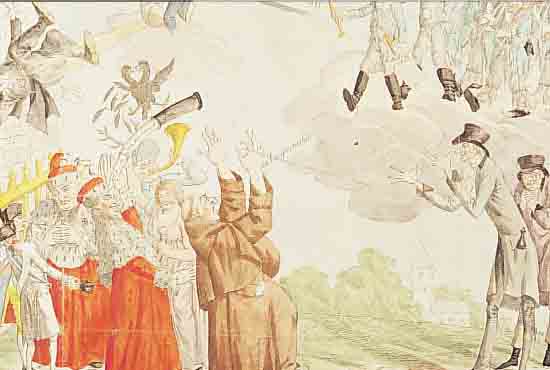KUPFERSTICH, ALTKOLORIERT, UM 1789, BüTTENPAPIER, LA NOUVELLE COALITION, KARIKA- TUR ZUR FRANZ. REVOLUTION, VERSPOTTUNG VON ADEL ...