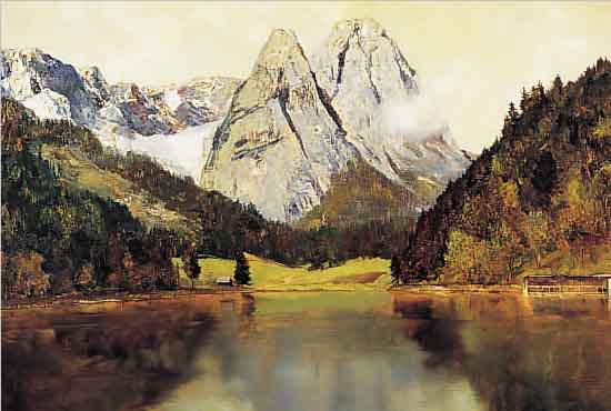 BURGER, JOSEF, *1887 MüNCHEN - 1966, WAR SCHüLER VON LEO PUTZ UND WäHLTE SEINE MOTIVE MEIST AUS DER OBERBAYERISCHEN ALPENLANDSCHAFT,STELLTE ...