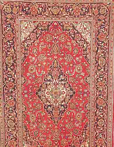 KESCHAN, PERSIEN, 211 X 137CM, EHZ 3 FLOR WOLLE, CA.30 JAHRE