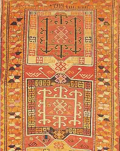KAZAK RUSSLAND, 237 X 113CM, EHZ 4-5 WOLLE AUF WOLLE, DATIERT 1919