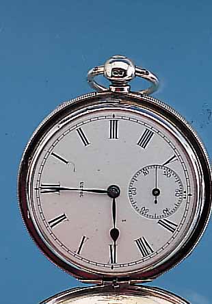 WILLIAM WOOD & SON HERRENTASCHENUHR SAVONETTE, REF.-NR. 30523, ENGLAND UM 1872, STERLING- SILBER, SCHLüSSELAUFZUG, STAUBSCHUTZ, 2-TEIL. PERF. ...