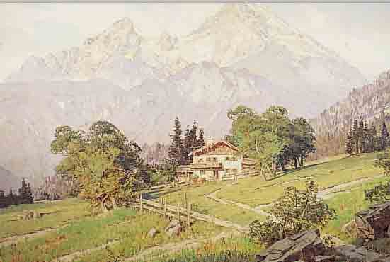 RETZLAFF, E.C.W., MITTE 20. JH., , BLICK AUF DEN GROßEN UND KLEINEN WATZMANN, ÖL/LWD, RE. U. SIGN., CA. 70 X 100 CM, R.