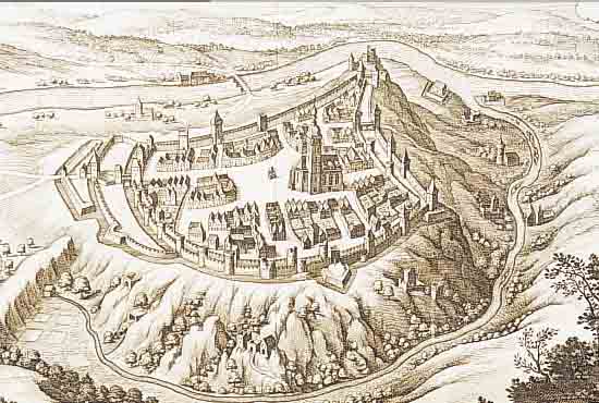 FüNF KUPFERSTICHE, M. MERIAN, UM 1660-70, AUS DER TOPOGRAPHIE BRANDENBURG-BöHMEN-MäHREN-SCHLESIEN: THABOR, SCHLOß CHLUMNITZ, BRüNN, ...