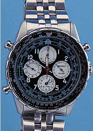 SEIKO ARMBANDCHRONOGRAPH, REF.-NR. SQ100, JAPAN UM 1996, EDELST., TEILW. POL., BAND MATT., SICHERHEITSFALTSCHL., MINERALFLACHGL., MULTIFKT. ...